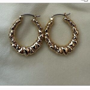 NWT Rumored Endless Love 14K Gold Plated Hoop Earrings